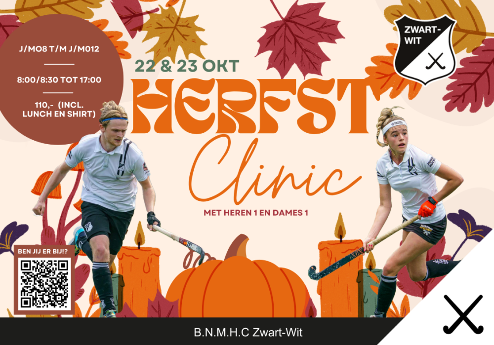 Herfstclinic 22 & 23 oktober voor M/JO8 t/m O12